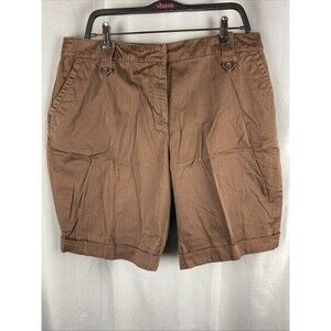 JMS Women's  Size 37" Waist Brown Shorts 4 Pocket Design Cuffed
